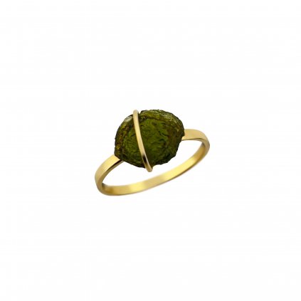 Gold ring with Moldavite P2000307720005