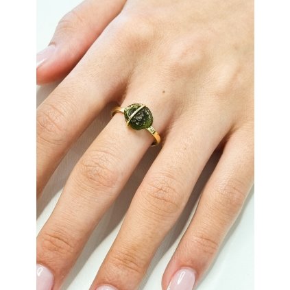 Zlatý prsten s vltavíny P2000307720005