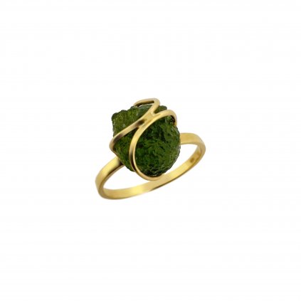 Gold ring with Moldavite P2000290980004