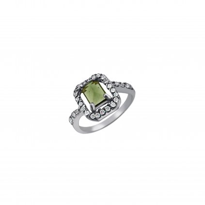 Stříbrný prsten s vltavínem P2000139800005
