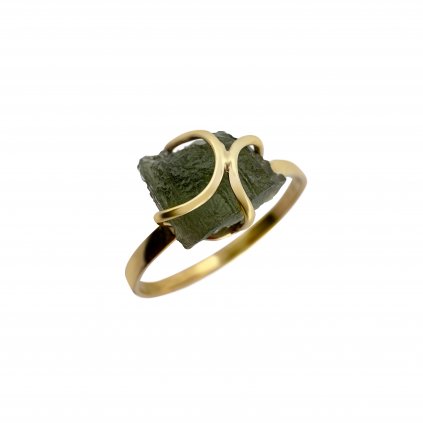 Zlatý prsten s vltavínem 2000303130006