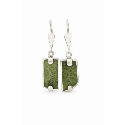 Silver earrings with Moldavite P2000325740009