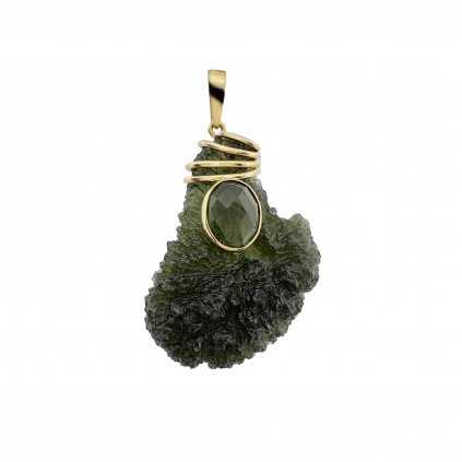 Luxusní přívěs s přírodním a broušeným vltavínem