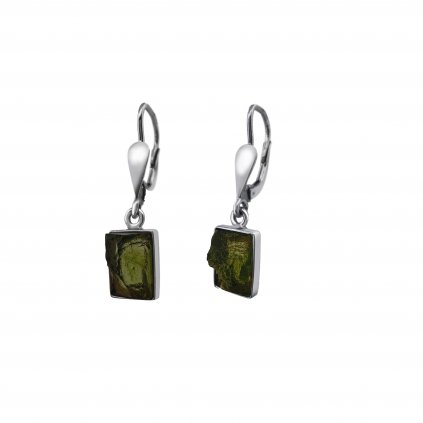 Silver earrings with Moldavite 2000326440007