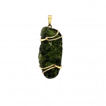 Luxusní zlatý přívěsek s vltavínem P25 0127