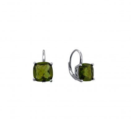 Silver earrings with Moldavite 2000328130005