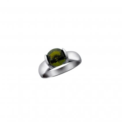 Masivní stříbrný prsten s vltavínem P2000267830008
