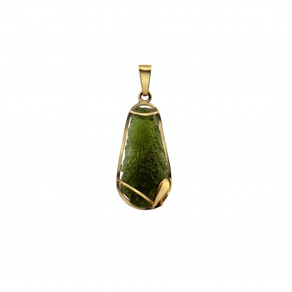 Gold pendant with Moldavite, drop P200000033006