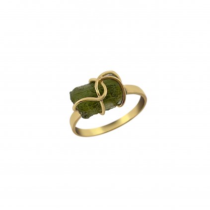 Zlatý prsten s vltavínem 2000331230006