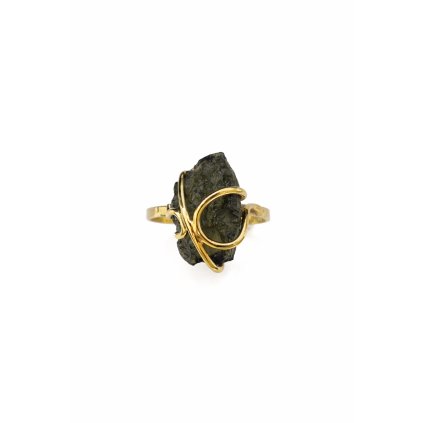 Gold ring with Moldavite P2000283020007