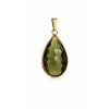 Luxury gold drop-shaped cut Moldavite pendant P2000307610009