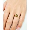 Gold ring with Moldavite, semi-polished P2000291290003