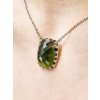 Stříbrný náhrdelník s vltavínem P34 0006