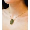Gold necklace with Moldavite, semi-polished P2000312970006