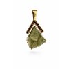 Gold pendant with Moldavite and garnets P2000184710007