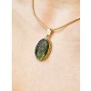 Gold pendant with Moldavite, semi-polished P2000297380005