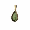 Gold pendant with Moldavite in the shape of a drop P2000225860005