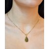 Gold pendant with Moldavite in the shape of a drop P2000225860005