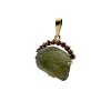Gold pendant with Moldavite and garnets P2000168960008