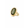 Zlatý prsten s vltavínem P22 0096