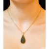 Luxury gold pendant with drop-shaped Moldavite P2000286720003