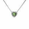 Silver necklace with Moldavite and zircons, heart P2000333700002