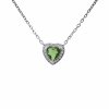 Stříbrný náhrdelník s vltavínem a zirkony, srdce P2000333700002