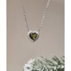 Stříbrný náhrdelník s vltavínem, srdce 2000333680007