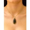 Unique gold pendant with drop-shaped Moldavite P2000322160008