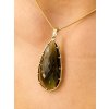 Unique gold pendant with drop-shaped Moldavite P2000322160008