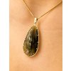 Unique gold pendant with drop-shaped Moldavite P2000322160008