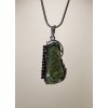 Silver pendant with Moldavite and garnets P2000228370006