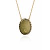 Elegant gold necklace with Moldavite, oval P2000312870009