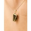 Gold pendant with Moldavite and garnets P2000168840003