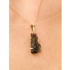 Gold pendant with Moldavite and garnets P2000168900004