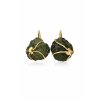 Gold earrings with raw Moldavite stones 2000048240008