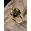 Exclusive gold ring with cut Moldavite 2000337230000
