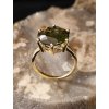 Exclusive gold ring with cut Moldavite 2000337230000