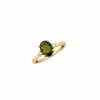 Zlatý prsten s vltavínem a diamanty 11682