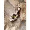 Silver pendant with Moldavite and zircons 2000168700000