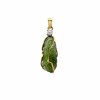 Gold pendant with Moldavite and diamond 2000338710006