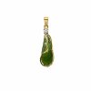 Gold pendant with Moldavite and diamond 2000338730004