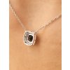 Stříbrný náhrdelník s vltavínem a zirkony P34 0027