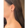 Minimalistické zlaté náušnice s vltavíny - kuličky P20 0109