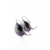 Moldavite earring in silver with garnet 2000085850000