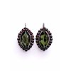 Moldavite earring in silver with garnet 2000085850000