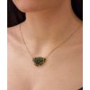 Elegantní zlatý náhrdelník s vltavínem P29 0005