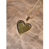 Zlatý přívěsek s vltavínem  srdce 21 0065