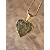 Zlatý přívěsek s vltavínem  srdce P21 0065