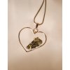 Stříbrný přívěsek s vltavínem ve tvaru srdce